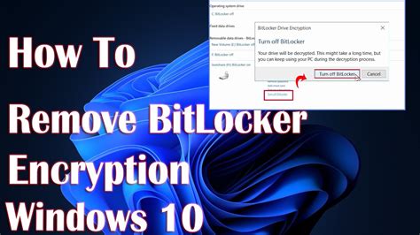 Remove Bitlocker Encryption In Windows How To Youtube