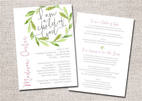 You've got to remember not to print these, but to download them to your computer so you can edit it. Baptism program, Girl, Boy Printable, LDS baptism program ...