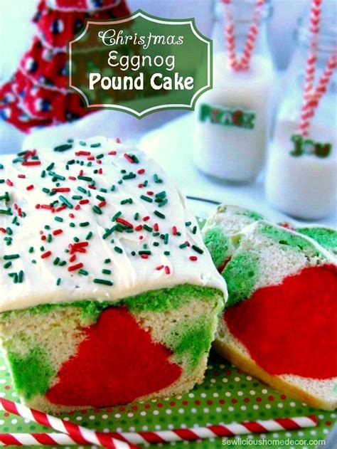 A festive holiday dessert for a christmas dinner party or just for i love how this christmas eggnog pound cake is made with a little surprise inside. Christmas Eggnog Pound Cake