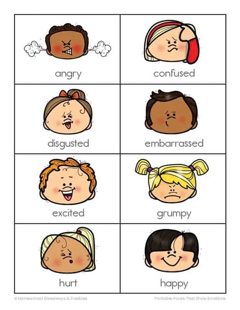 Free Emotion Faces And Activities Printable For Your Kids