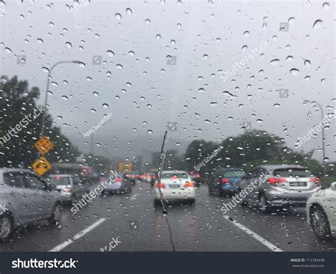 Road View Through Car Window Rain Stock Photo 712183438 Shutterstock