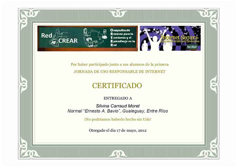 Certificado De Participacion Infantil Imagui