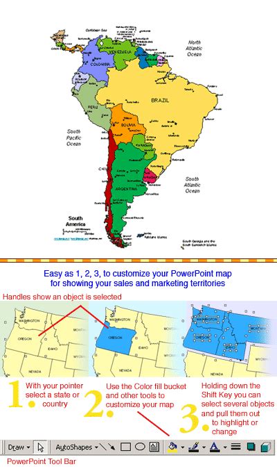 South America Regional Powerpoint Continent Map Countries Names