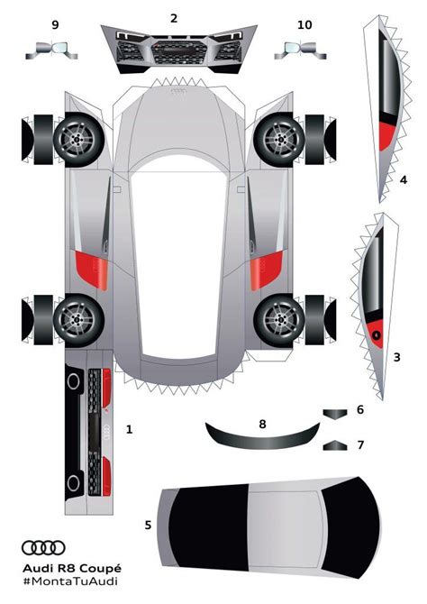 Paper Model Car Paper Car Paper Models 3d Paper Audi Rs Kids