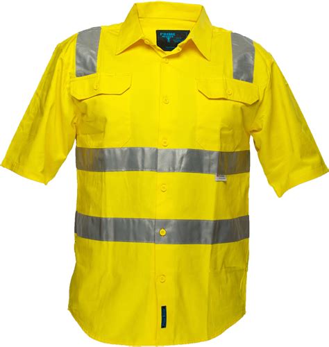 Prime Mover Hi Vis Workwear Full Colour Short Sleeve Cotton Drill Work