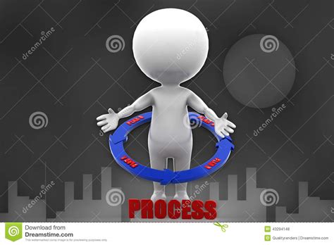 3d Man Plan Process Illustration Stock Illustration - Illustration of illustration, electro ...