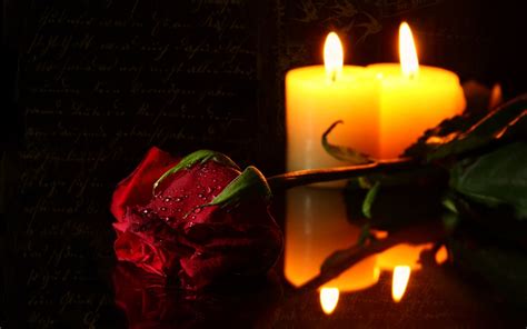 Candle And Roses Desktop Wallpaper Wallpapersafari