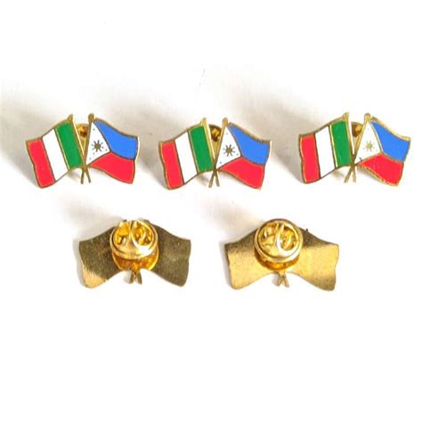 Jual Flag Pin Italia Filipina Pin Bendera Persahabatan Negara