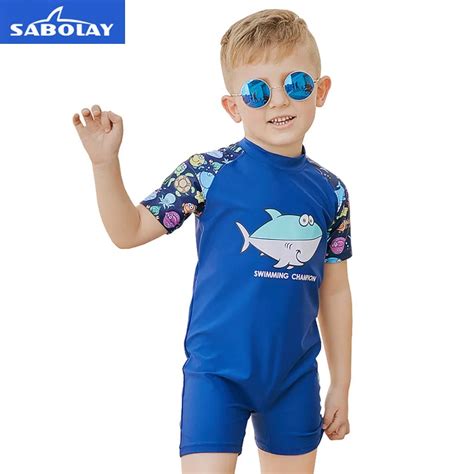 Boys Swimming Suit One Piece Wetsuit For Boys Soft Lycra Swimwear Kids