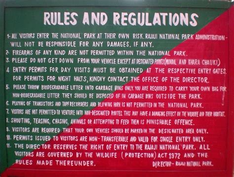 Rajaji National Park Rules