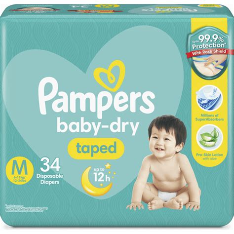 Pampers Medium Baby Dry Diaper 34s Baby Diapers Walter Mart