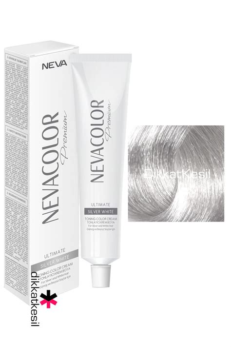 Nevacolor Gümüş Gri Tonlayıcı Renk Premium Kalıcı Krem Saç Boyası Tüp