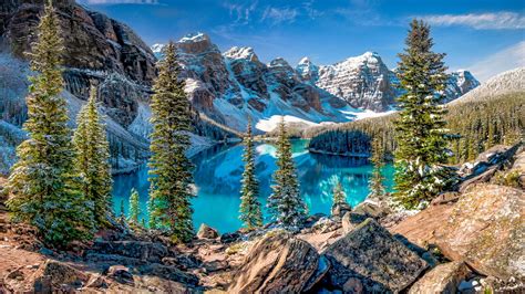 Water North America Ten Peaks Moraine Lake Banff National Park Canada