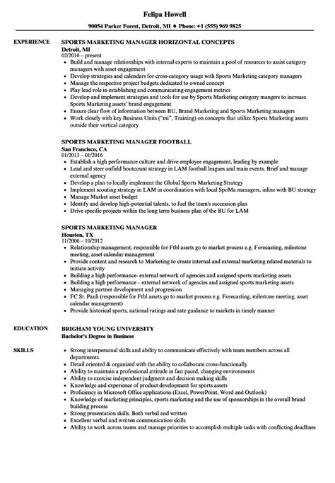 Get ready for your next move in sport. Sports Marketing Manager Resume Samples | Velvet Jobs
