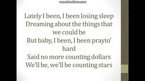 OneRepublic-Counting Stars (Lyrics) - YouTube