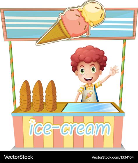 A Boy Selling Ice Cream Royalty Free Vector Image