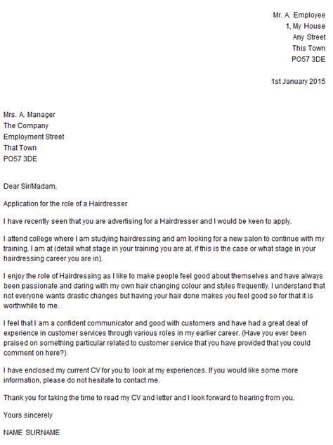 If you want to perfect your cv, you might have to grease up your elbows, get your reading glasses, and make sure every little detail is polished to perfection. Hairdresser Cover Letter Example - icover.org.uk