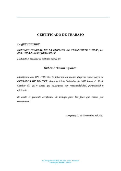 Certificado De Trabajo By Miriam Masco Issuu