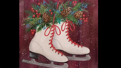 Ice Skates Live Acrylic Painting Tutorial Youtube In