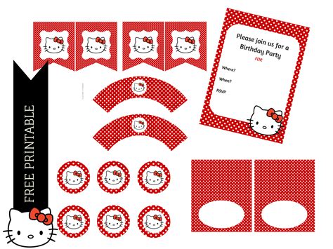 Free Red Hello Kitty Printable Birthday Party Ideas And Themes