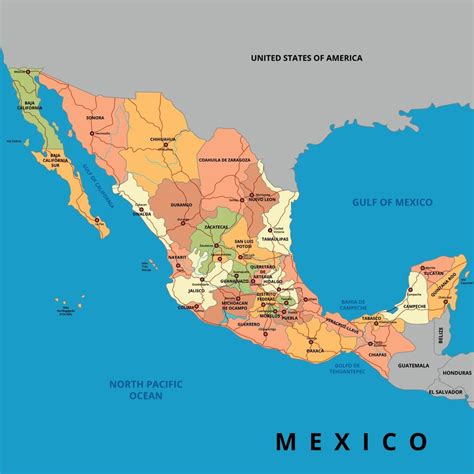 País Mapa De Mexico 19889354 Vector En Vecteezy