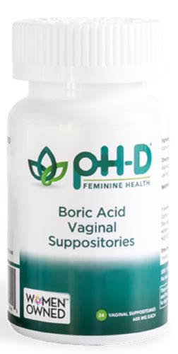 Ph D® Feminine Health Boric Acid Vaginal Suppositories 24 Ct Dillons Food Stores