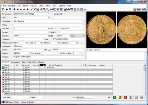 Excel Spreadsheet Coin Inventory Templates In Coin Pricing Software