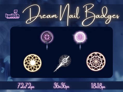 Hollow Knight Dream Nail Charm Badges Twitch Badges Sub Etsy