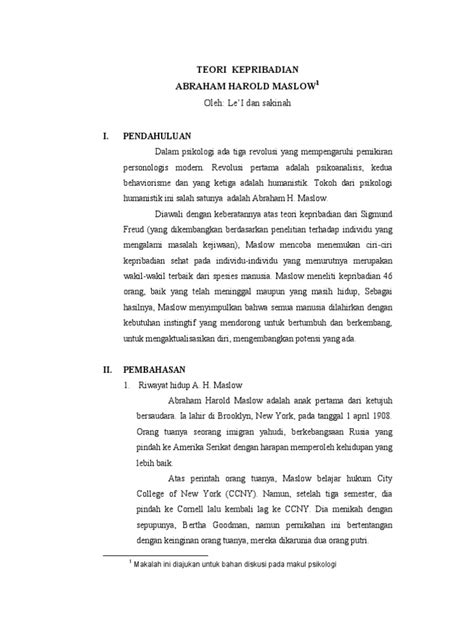Penggunaan model abraham maslow tentang hierarki keperluan. 33450007-Teori-Kepribadian-a-h-Maslow.pdf