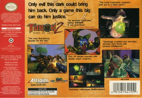 Turok Seeds Of Evil Nintendo Box Cover Art Mobygames