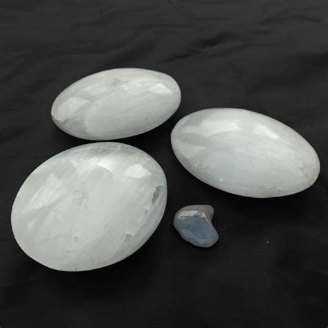 Selenite Massage Palm Stones 6cm - Massage Therapy Stones - Healing Crystals, Tumble stones ...