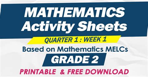 Math Activity Sheet For Grade 2 Quarter 1 Week 1 Free Download