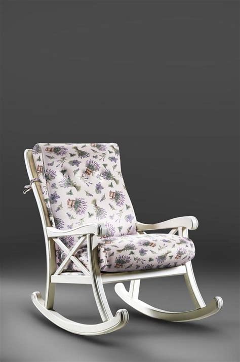 Padded Rocking Chair Made Of Wood Country Style Idfdesign