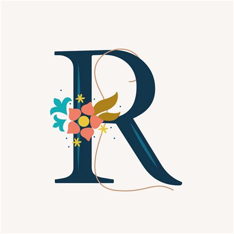 Floral Styled Letter R Typography 1218831 Vector Art At Vecteezy