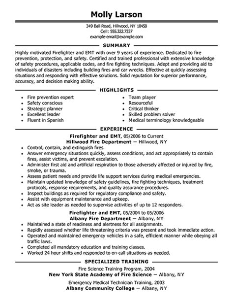 Professional Firefighter Resume Examples For 2022 Livecareer