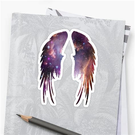 Angel Pink Galaxy Wings Stickers By Isharnie Redbubble