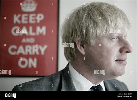 British Politician Boris Johnson Profile Portrait With Keep Calm And