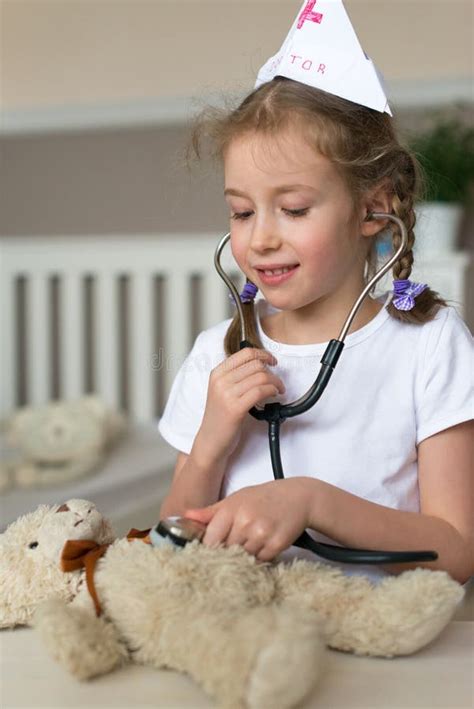 Cute Little Girl Playing In Doctor Stock Image Image Of Doctor