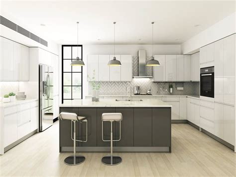 White flat panel kitchen cabinetsby fandionmonday, november 5th, 2018.white flat panel kitchen progress period. Handleless Lacquer White - RTA - European Flat Panel - RTA ...