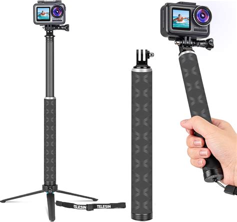 Telesin Selfie Stick Tripod 355 Carbon Fiber Waterproof Lightweight