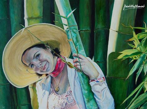 Portrait Painting Of My Best Friend Patrycja In A Field Of Bamboo
