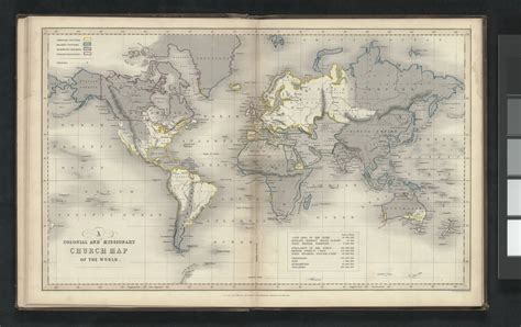 A Colonial And Missionary Church Map Of The World 1850 5000 × 3149