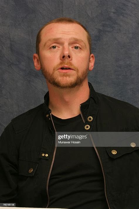 Actor Simon Pegg Poses For Portrait Sitting At The Four Seasons