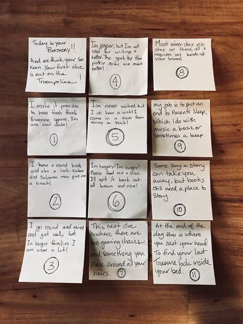 To start your search, select any q&a below. My 11 year old boy asked for a scavenger hunt to find his ...