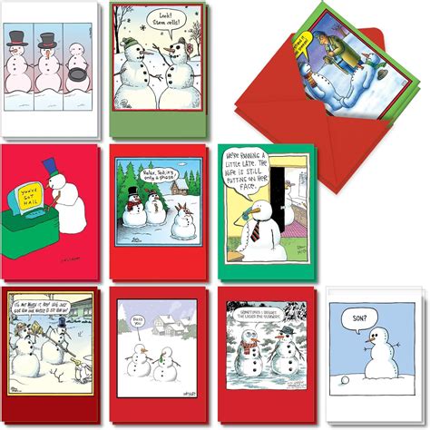 Let It Snowman 20 Assorted Funny Christmas Cards With