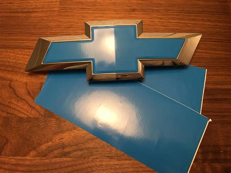 2 Light Blue Gloss Vinyl Sheets For Chevy Emblem Overlay Decal Etsy