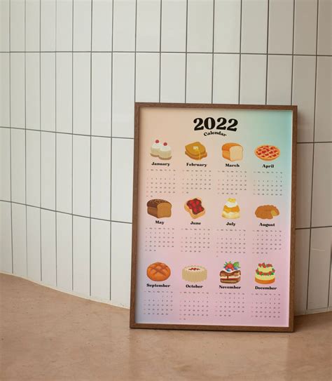 2022 2023 Aesthetic Yearly Calendar Wall Printable Bedroom Etsy Australia