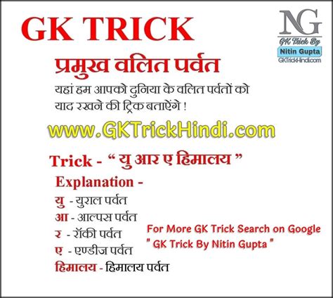 Gk Tricks Photo By Nitin Gupta Part 3 Most Important For All