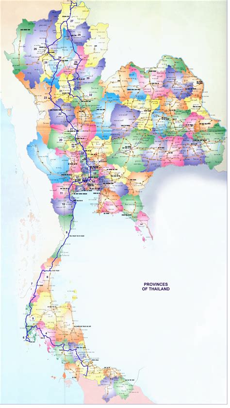 Large Detailed Road And Administrative Map Of Thailand Thailand Large
