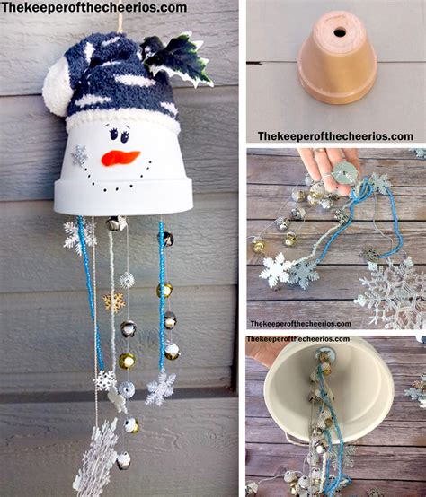 Clay Pot Snowman Wind Chime The Keeper Of The Cheerios